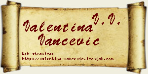 Valentina Vančević vizit kartica